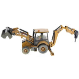 CAT Caterpillar 420F2 IT Backhoe Loader with Operator Yellow "Weathered Series" 1/50 Diecast Model by Diecast Masters-1