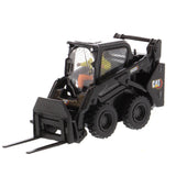 1/50 Scale Diecast Black Cat 242D3 Wheeled Toy Skid Steer With Tools and Operator