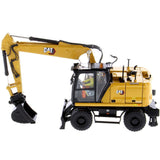 CAT Caterpillar M318 Wheeled Excavator Yellow with Operator "High Line" Series 1/50 Diecast Model by Diecast Masters-1