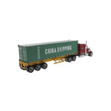 1/50 Scale Red International Toy Semi Truck With Sea Container