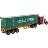 1/50 Scale Red International Toy Semi Truck With Sea Container