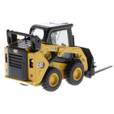 CAT Caterpillar 242D3 Wheeled Skid Steer Loader with Work Tools and Operator Yellow "High Line Series" 1/50 Diecast Model by Diecast Masters-4