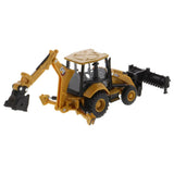 CAT Caterpillar 420 XE Backhoe Loader with Work Tools Yellow 1/64 Diecast Model by Diecast Masters-3