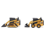CAT Caterpillar 272D2 Skid Steer Loader Yellow and CAT Caterpillar 297D2 Compact Track Loader Yellow Set of 2 pieces 1/64 Diecast Models by Diecast Masters-1