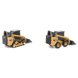 CAT Caterpillar 272D2 Skid Steer Loader Yellow and CAT Caterpillar 297D2 Compact Track Loader Yellow Set of 2 pieces 1/64 Diecast Models by Diecast Masters-2