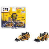 CAT Caterpillar 272D2 Skid Steer Loader Yellow and CAT Caterpillar 297D2 Compact Track Loader Yellow Set of 2 pieces 1/64 Diecast Models by Diecast Masters-0