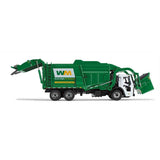 Mack LR Garbage Truck with McNeilus Meridian Front Load Refuse Body White and Green with Refuse Bin "Waste Management" 1/64 Diecast Model by First Gear-1