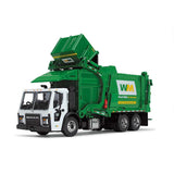 Mack LR Garbage Truck with McNeilus Meridian Front Load Refuse Body White and Green with Refuse Bin "Waste Management" 1/64 Diecast Model by First Gear-2