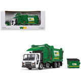 Mack LR Garbage Truck with McNeilus Meridian Front Load Refuse Body White and Green with Refuse Bin "Waste Management" 1/64 Diecast Model by First Gear-0