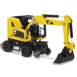 1/87 Scale Diecast Cat M323F Railroad Wheeled Toy Excavator Safety Yellow