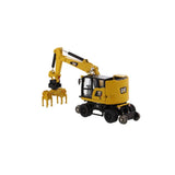 1/87 Scale Diecast Cat M323F Railroad Wheeled Toy Excavator Safety Yellow