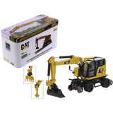 CAT Caterpillar M323F Railroad Wheeled Excavator with 3 Accessories (Safety Yellow Version) "High Line" Series 1/87 (HO) Scale Diecast Model by Diecast Masters-0